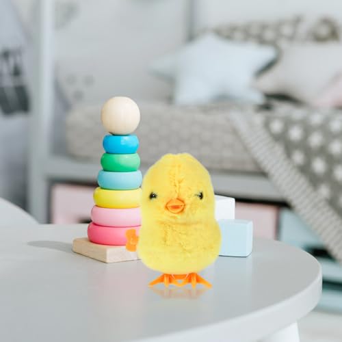 Küken Aufziehbares Spielzeug: -Aufzieh-Springen Niedliches Hähnchen Plüsch-Küken-Spielzeug Ausgestopfte Hasen-Puppe Kinder-Partybevorzugungen Osterkörbchen Stuffer Gelb