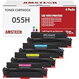 Amstech Compatible Toner Cartridge Replacement for Canon 055H 055 MF743Cdw, Cyan, Magenta, Yellow, Black, 4 Pack