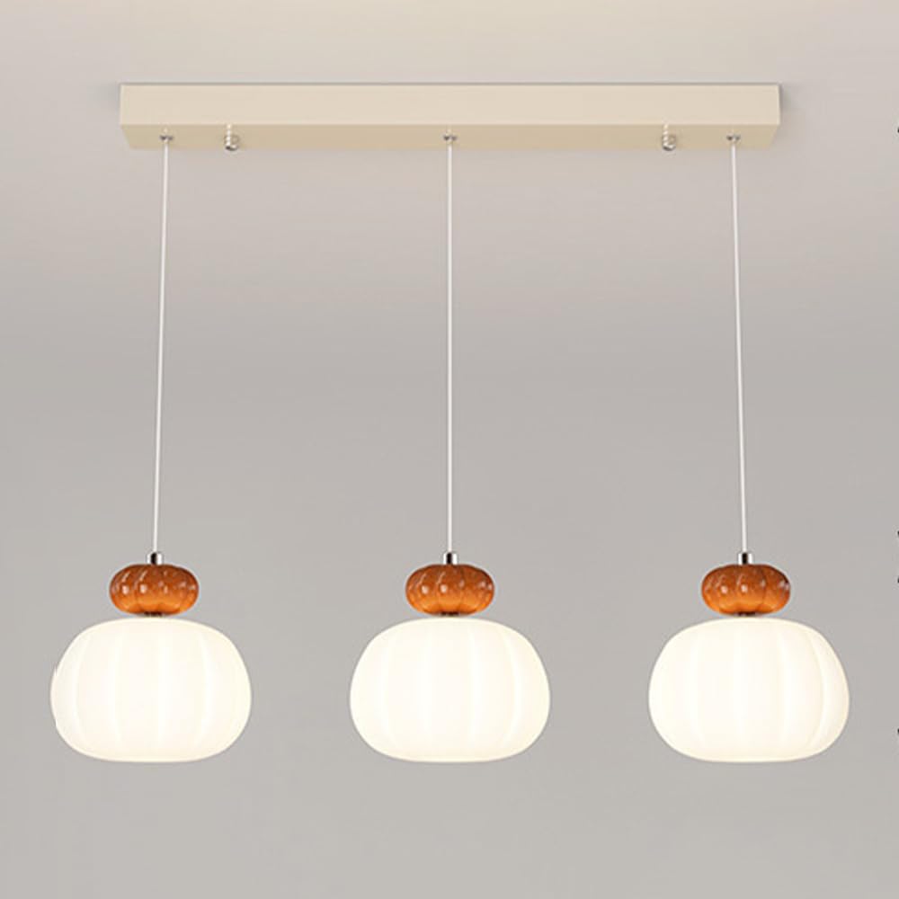 Lustre sphérique à 3 têtes avec suspension en métal longue plaque et luminaires G9