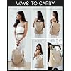 MIA + SOPHIA Leather Diaper Bag Backpack with USB Charging port, Changing Pad, Stroller Straps (Beige Mia)