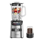 Linea Tegno Power Blender PRO-BL2030 – Profi Standmixer & Smoothie Maker – 1400W Hochleistungsmixer mit 1,7L Glasbehälter, LED-Display & 250ml Kaffeemühle – Edelstahl