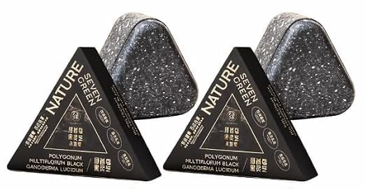 Herbal Black Hair Shampoo Soap with Polygonum & Ganoderma Triangle Pyramid Hair Wash Bar for Natural Dark Hair, Scalp Nourishment & Hair Care Chemical Free Shampoo Bar (PACK OF 2)-image-42