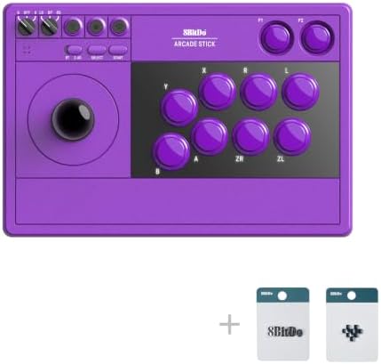 8Bitdo Retro Wireless Arcade Fight Stick for Switch/Switch 2, PC - Purple — 사진 2
