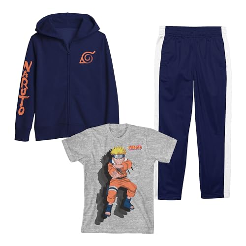 Bioworld Youth Boys Naruto 3 pc Hoodie Jogger T-shirt combo