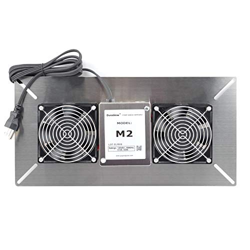 Durablow Stainless Steel Crawl Space Foundation Fan Ventilator + Built-in Dehumidistat (Stainless steel silver, M2)