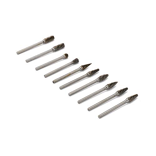 Set de 10 fresas rotativas de carburo de doble corte 3x6mm miniatura 2