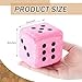 Simgoing 6 Pcs 3 Inch Large Pink Plush Dice Jumbo Square Dice Toys Pillow for Educational Toys Casino Game Themed Nights Party Decorations
