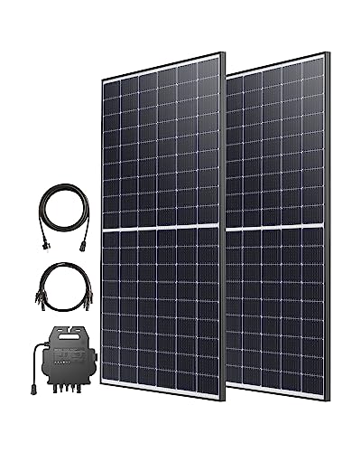 Preisvergleich Produktbild Anker SOLIX RS40 Balkonkraftwerk, Kostenloses OTA-Update 800W-Mikro-Wechselrichter, begrenzt auf 600W, Doppelset ohne Halterungen, 830Wp Photovoltaik Solarpanel (2X 415W), 23% Effizienz, mit WLAN