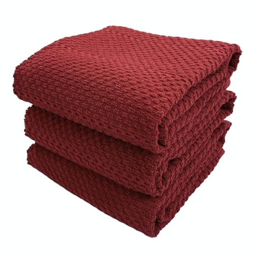 Maroon Dark Red Brick Red Kitchen Hand Dish Towels: Oversized 28