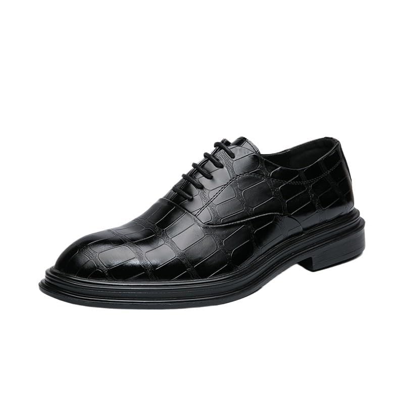 Mens Formal Business Dress Shoes Leather Oxford Comfortable Wedding Prom Office Lace Up Classic Cap Pointed Toe