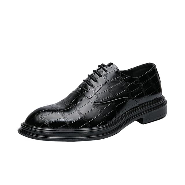 Mens Formal Business Dress Shoes Leather Oxford Comfortable Wedding Prom Office Lace Up Classic Cap Pointed Toe