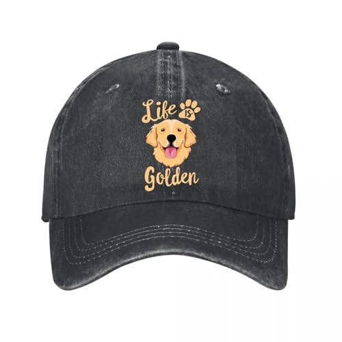 Casquette de baseball Golden Retriever respirante en coton avec visière soleil