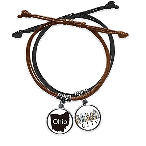 Bracelet Ohio carte USA ajustable fini les bijoux trop grands