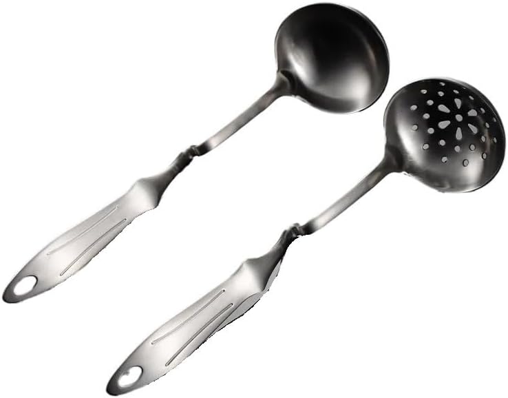 ladle 304 Stainless Steel Spoon Colander Hot Pot Ladles Long Curved Public Food Scoop Strainer Kitchen Things All for Cooking Soup Ladles