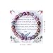 PEUTIER Hummingbird Beaded Bracelet, Crystal Gemstone Jewelry for Women Hummingbird Lovers, Inspirational Gift with Greeting Card