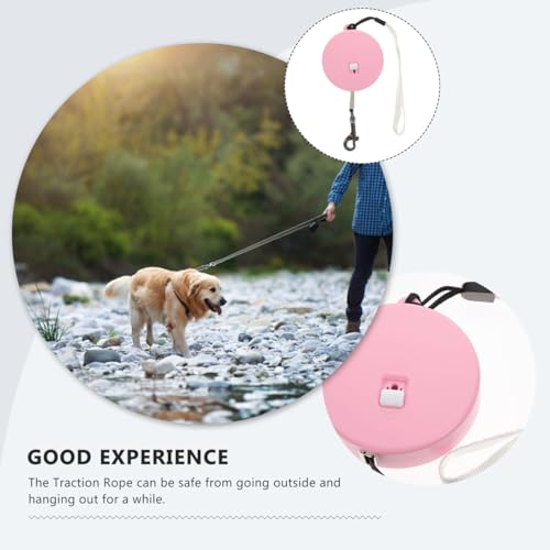 Laisse rétractable pour petits chiens rose qui ne tire pas sur le cou
