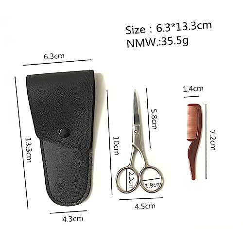 Tondeuse à barbe acier ciseaux à sourcils kit rangement pour salons de coiffure - 4