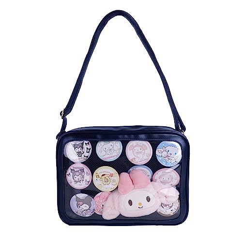 CoolChange Ita bag - Bolso bandolera japonés con ventana transparente | Itabag | 22 x 30 cm, Color: azul