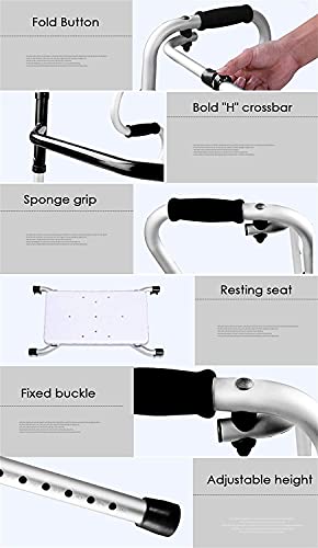 Déambulateur pliable léger hauteur réglable compact pour senior 200 LB