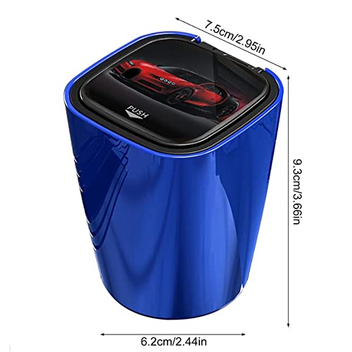 Image of Car Ashtray with Lid, Led Car Ashtray, Cup Holder Ashtray for Car - Push Swtich, Protable, Smokeless Ash Tray, Windproof for Outdoor Travel, Home Use