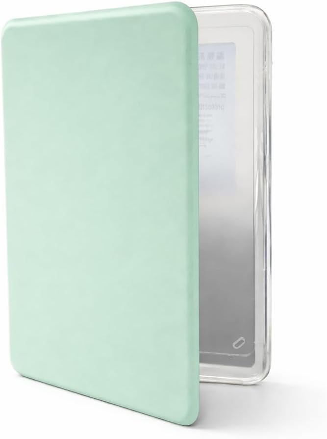 Capa para Kindle 11ª Geração 2024 e 2022 (C2V2L3 e RS23CV) – Sistema de Hibernação – Fechamento Magnético – Traseira Transparente – Verde Água