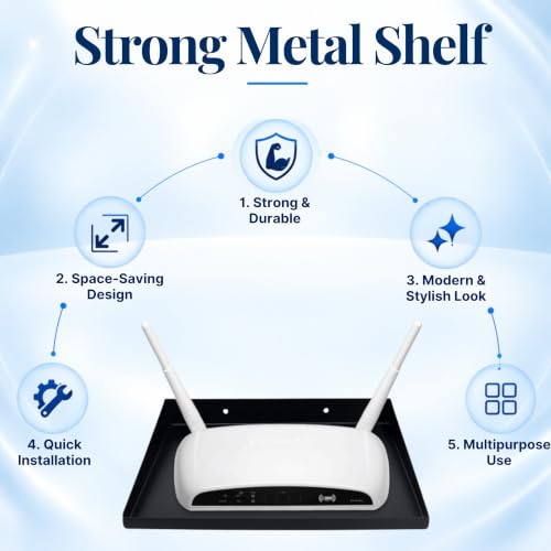 Image of 12 inchx10 inch Projector Wall Mount Stand - Multipurpose Metal Setup Box Stand