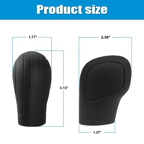 AICEL 2 Pcs Car Gear Shift Knob Cover, Elastic Silicone Car Automatic Shift Protector Cover, Universal Anti-Slip Auto Knob Gear Stick Protector for Men Women, Vehicle Accessories - Thumbnail 2