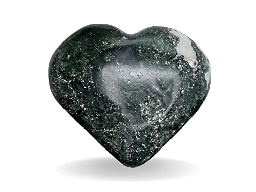 Image of Amazing Gemstone Moss Agate Crystals and Healing Stones - Large Palm Stone Crystals Piedra - Crystal for Good Luck, Balanced Positive Energy, Meditation - Unique Stocking Stuffers, Gifts for Women