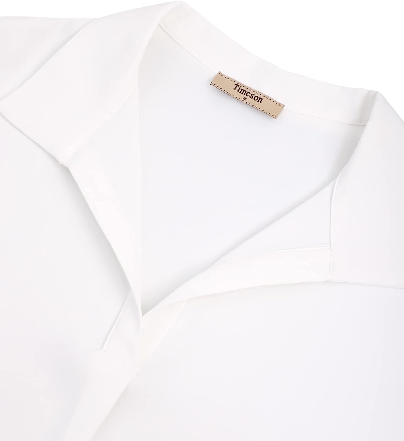 Timeson Women's Short Sleeve Chiffon Blouses for Office Work Business Attire Collared Shirts - Image 5