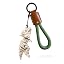 Bone Dino+green Rope+brown Leather