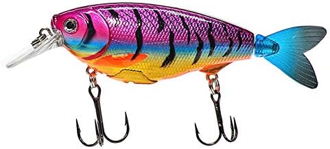 WildJax, Lipped, 3.88" Suspended/Slow Sinking, Auto Variable Sequenced Swim Action, Live Bait Replacement, Subtle Rhythmic Clicking Harmonic and Vibration, Battery Powered, PurpleTiger