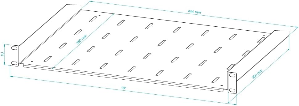 Rack Shelf 19" 1U, 350mm, Black S-RSF19-1U-350B