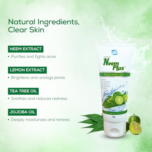Image of Pil Neem Plus Face Wash Gel | Face Wash Gel for Acne, Pimpled & Oily Skin | Clear & Smooth Radiant Skin | 50 gms each (Pack of 4)
