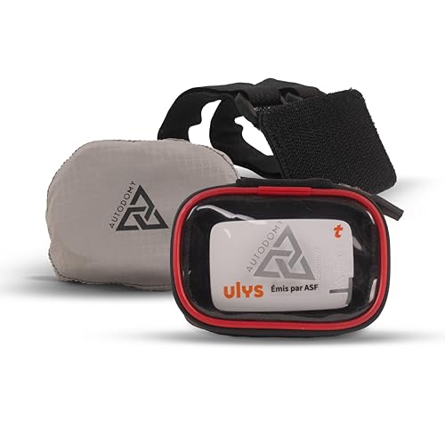 Autodomy Keychain Brassard Badge Telepeage Moto Imperméable | Support Badge Telepeage Moto Gagnez du Temps au Péage | Etui Télépas en Néoprène Installation Rapide et Facile (Small)