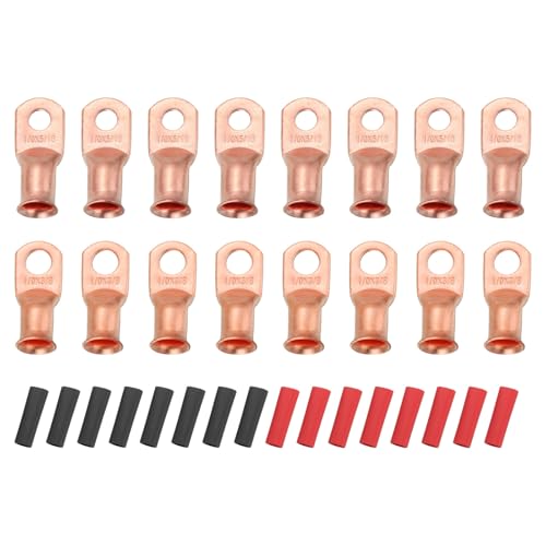 Cosse de batterie 1/0 AWG en cuivre avec gaines thermorétractables lot de 16 pcs