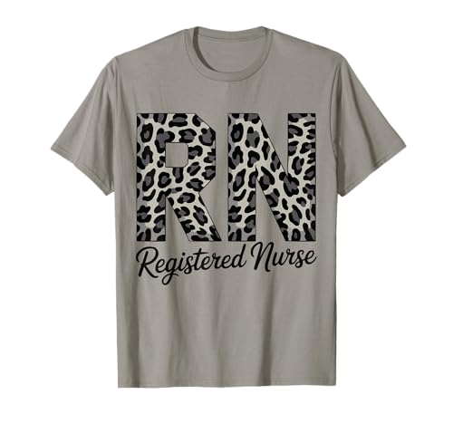 Divertida enfermera registrada Nurses RN Nursing School Leopard Camiseta