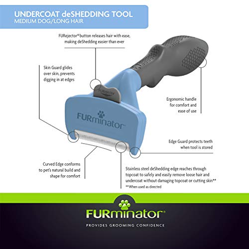 Image of FURminator Undercoat Deshedding Tool for Medium Dogs - Long Hair (P-92980)