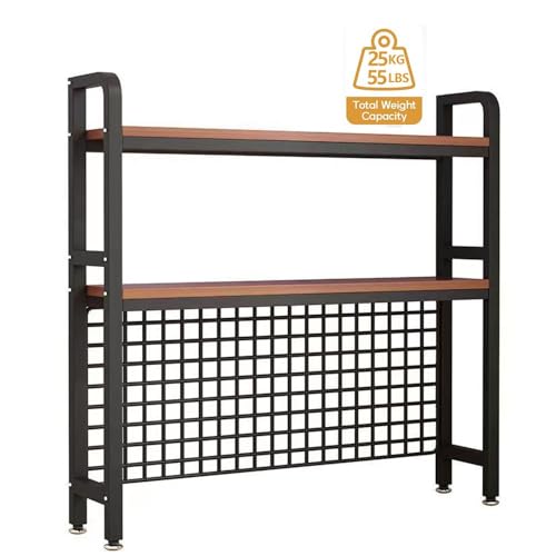 Bureau d'ordinateur encombré ? Solution rangement ouvert à 2 niveaux - 7