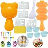 Gpurplebud Rice Ball Molds 21Pcs Onigiri Mold Set Cute Animal Sushi Molds Rice Shaper Rice Ball Shaker Bento Box Accessories Diy With Nori Seaweed Punch Cutter Food Picks