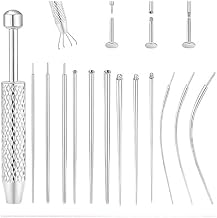 Werkzeugsatz Body Jewelry Tools Stainless Steel Body Jewelry Wizard for 14G 16G 18G 20G Tapered Insertion Needles Internal and External Thread Supports for Ear Nose