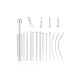 Piercing Werkzeugsatz, outils pour bijoux corporels en acier inoxydable, assistant pour 14G 16G 18G 20G aiguilles d'insertion coniques, supports à filetage interne et externe pour oreille, nez,