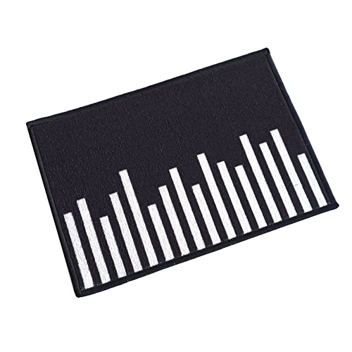 Image of Matz&More Anti Slip Multipurpose Floor Mat, 40x60cm, for Door, Entrance, Bathroom, Bedroom, Kitchen, Office, Geometric Black White