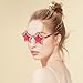 DOITOOL Rhinestone Rimless Sunglasses Star-shaped Gradient Red Frame Women’s Party Eyewear Fashion Accessories
