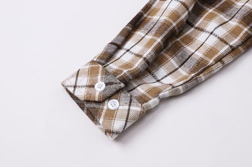 Image of Betusline Boy and Men Button Down Plaid Shirt | Soft,Breathable and Comfortable Fabric