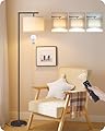 GOEBLESON Modern Dimmable Floor Lamp for Living Room with Adjustable Color Temperature LED Bulb, ARC Standing Lamp with Remote Control, Tall Reading Lamp for Bedroom, Office, Black, E11LD05