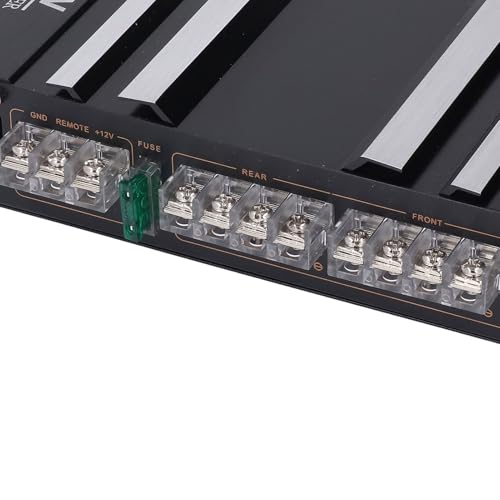 BAFOVY 4-kanałowy Wzmacniacz Samochodowy, Wzmacniacz Stereofoniczny Klasy AB o Maksymalnej Mocy 7800 W, do Systemów Subwooferów, z Pilotem, Obudowa ze Stopu Aluminium do Samochodó