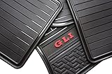 Car Floor Mats for GLI Jetta A7 New OEM Genuine - All Weather-Rubber- Heavy Duty - (2019, 2020, 2021,2022) Complete Set (red Letters)