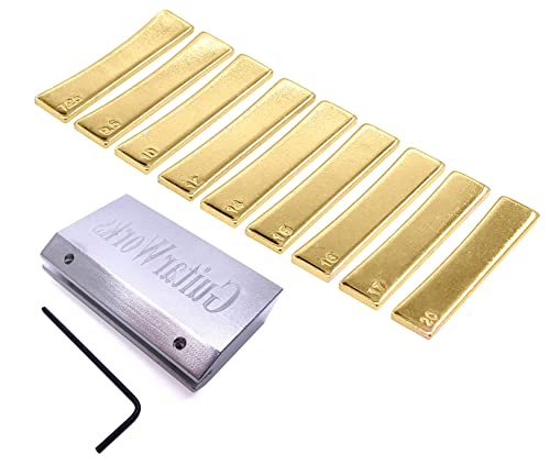 Tuoren 10Pcs Guitar Bass Fretboard Press Caul Block With 9 Radiused Brass Inserts 7.25/9.5/10/12/14/15/16/17/20 Radian Guitar Bass Repairing & Luthier Tools #TOP29