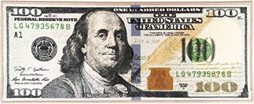 HUAHOO Money Rugs 100 Dollar Bill Runner Cool Area Rug for Living Room Kitchen Rug Laundry Runner Rug Bedroom Bathroom Mat (18" x 43")