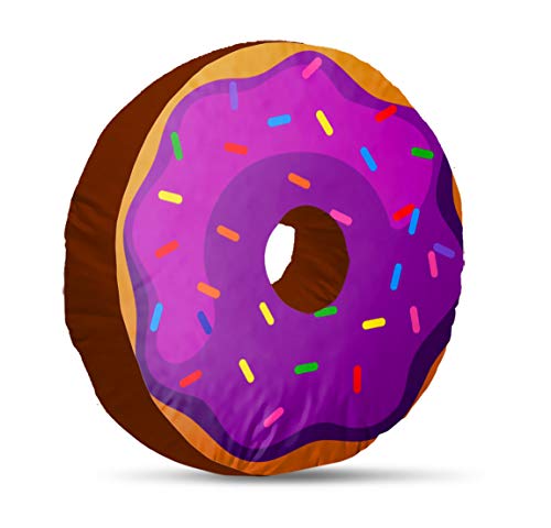 Image of Kesar Enterprises Donut /Doughnut Cushion /Pillow | Velvet Fabric|Birthday Gifts | Soft Toys | Suitable for Wheelchair, Car Seat, Home or Office for Kids Cushion | Size 14x14 inches